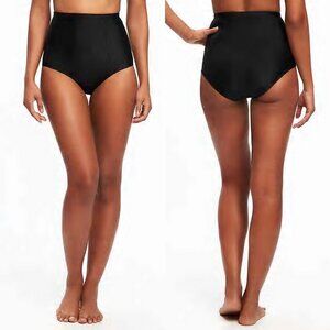 NWT Old Navy Retro High-Waisted Bikini Swim Bottoms Swimwear Black Women M L XL